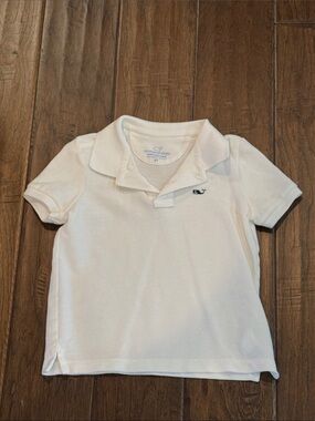 Vineyard Vines White Kids Polo with Whale Logo